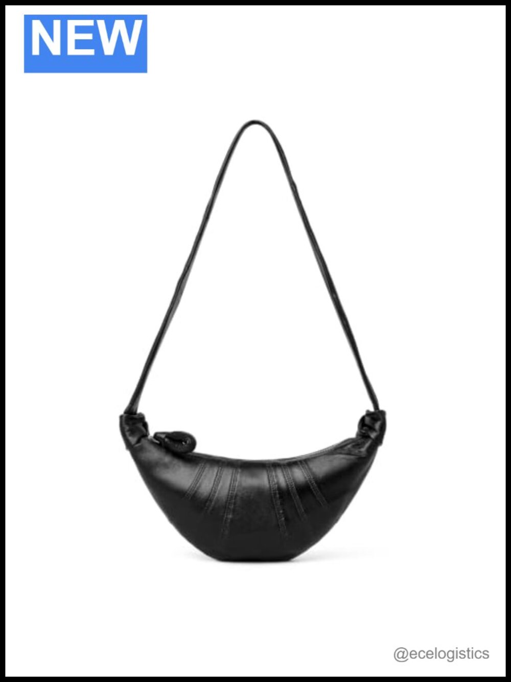 Lambskin Leather Croissant Crossbody Bag Soft Lightweight Shoulder Purse